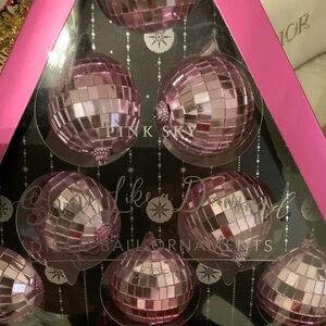 Pink Sky Disco Ball Ornaments - Shimmering Pink
